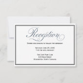 Carte de la réception de mariage bleu ardoise (Devant)