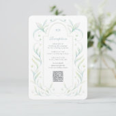 Carte de la réception de mariage Feuille verte (Debout devant)