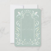 Carte de la réception de mariage Feuille verte (Dos)