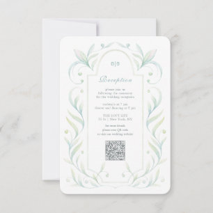 Carte de la réception de mariage Feuille verte