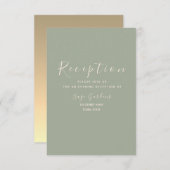 Carte de la réception de mariage verte Sage modern (Devant / Derrière)