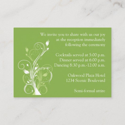 Carte de la réception Florale Blanche (Dos)