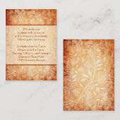 Carte de la réception florale orange et ivoire (Devant / Derrière)