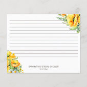 Carte de la recette de la douche nuptiale des fleu (Dos)