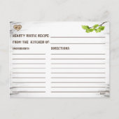 Carte de la recette de la douche nuptiale rustique (Devant)
