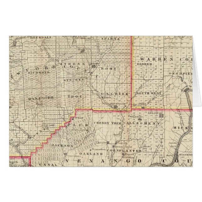 Carte de la région pétrolière de Pennsylvanie (Devant horizontal)