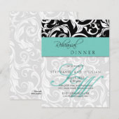 Carte de la répétition de monogramme Aqua Swirl (Devant / Derrière)