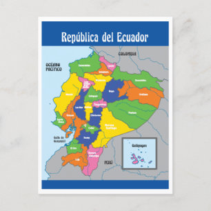 Carte de la République d'Equateur Amérique du Sud