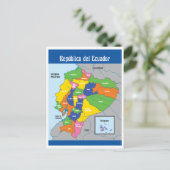 Carte de la République d'Équateur Amérique du Sud (Debout devant)