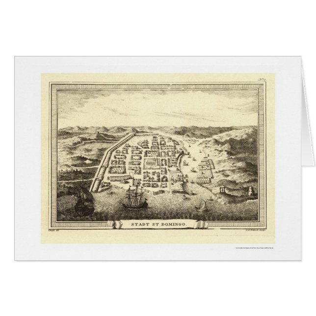 Carte de la République Dominicaine par C.F. (Devant horizontal)