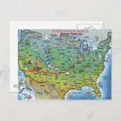 Carte de la route historique 66 (Devant / Derrière)