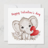 Carte de la Saint Eléphant Saint Valentin (Devant)