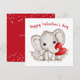 Carte de la Saint Eléphant Saint Valentin
