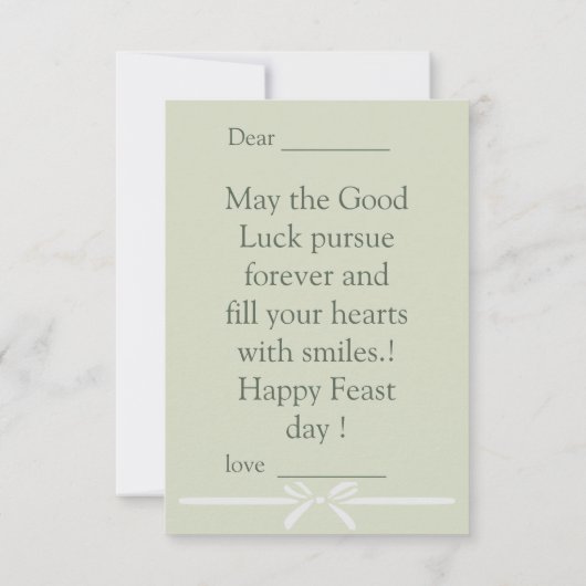 Carte de la Saint Patrick (Dos)