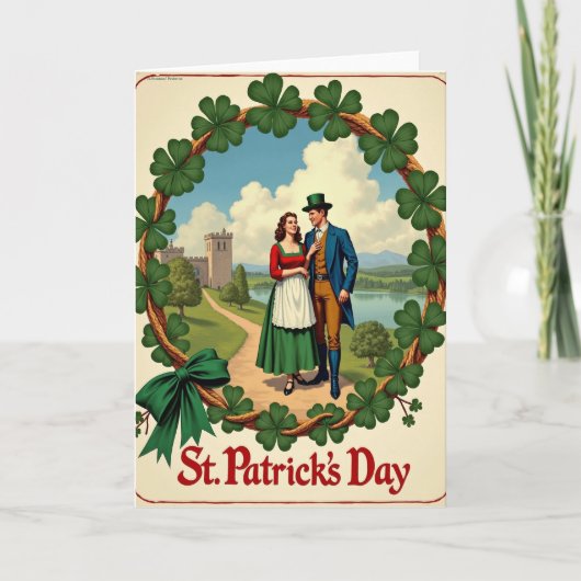 Carte de la Saint-Patrick à la corde de trèfle (Devant)