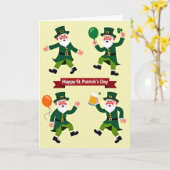 Carte de la Saint-Patrick à motif de lutin (Fleur jaune)