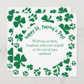 Carte de la Saint-Patrick à motif de trèfle Lucky  (Devant / Derrière)