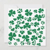 Carte de la Saint-Patrick à motif trèfle Lucky Paw (Dos)