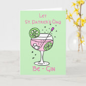 Carte de la Saint-Patrick au Pink Gin (Fleur jaune)