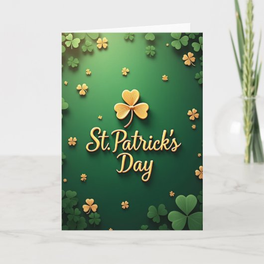Carte de la Saint-Patrick au Trèfle d'Or (Devant)