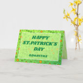 Carte de la Saint-Patrick aux pépites chanceuses (Fleur jaune)