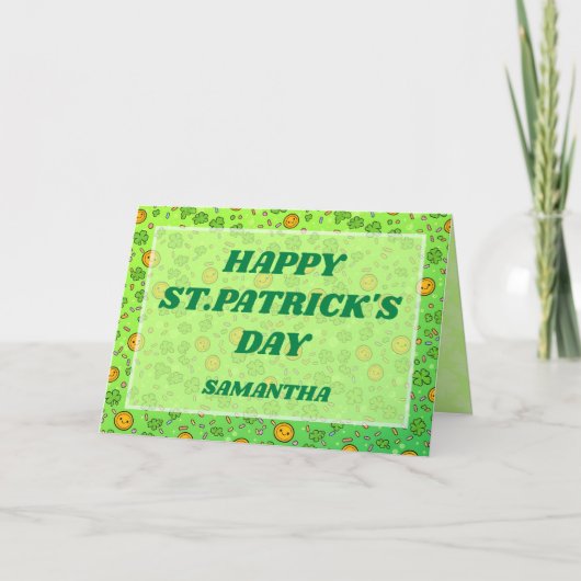 Carte de la Saint-Patrick aux pépites chanceuses (Devant)