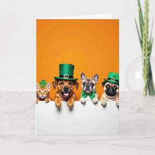 Carte de la Saint-Patrick avec animaux de fête