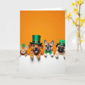 Carte de la Saint-Patrick avec animaux de fête (Fleur jaune)