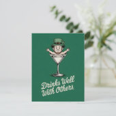 Carte de la Saint-Patrick avec humour de bar irlan (Debout devant)