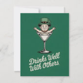 Carte de la Saint-Patrick avec humour de bar irlan (Devant)