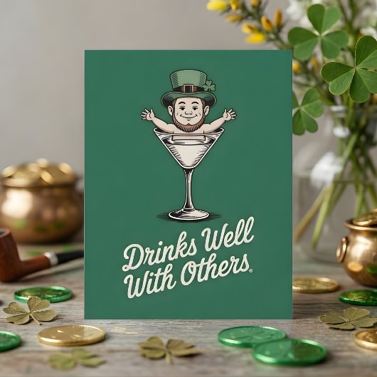 Carte de la Saint-Patrick avec humour de bar irlan