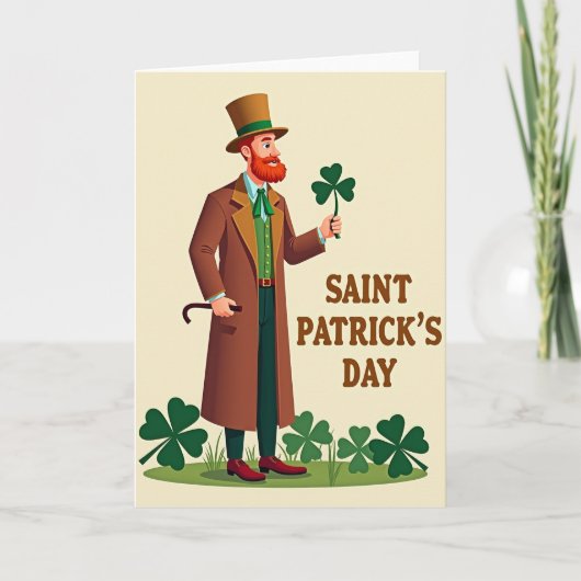Carte de la Saint-Patrick avec lutin (Devant)