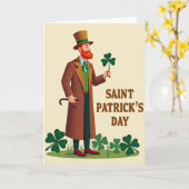 Carte de la Saint-Patrick avec lutin (Fleur jaune)