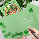 Carte de la Saint-Patrick avec lutin gnome chanceu