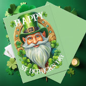 Carte de la Saint-Patrick avec lutin gnome chanceu
