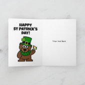 Carte de la Saint Patrick avec ours leprechaun (Intérieur)