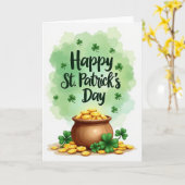Carte de la Saint-Patrick avec pièces d'or (Fleur jaune)