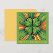 Carte de la Saint-Patrick avec trèfle à quatre feu (Devant / Derrière)