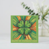 Carte de la Saint-Patrick avec trèfle à quatre feu (Debout devant)