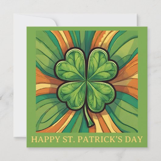 Carte de la Saint-Patrick avec trèfle à quatre feu (Devant)