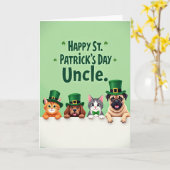 Carte de la Saint-Patrick avec un animal rayé (Fleur jaune)