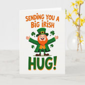 Carte de la Saint-Patrick avec un Leprechaun Irlan (Fleur jaune)