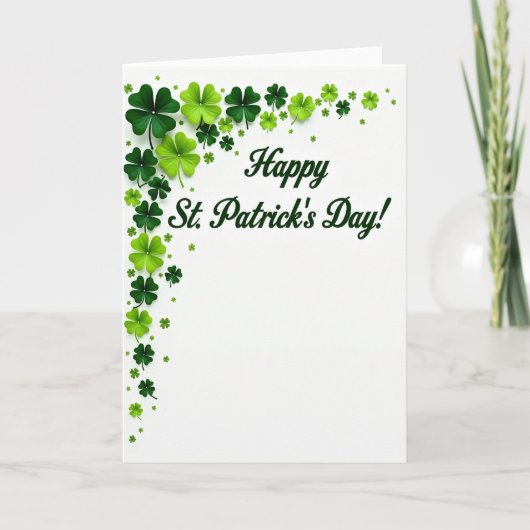 Carte de la Saint-Patrick Chanceuse avec Trèfle (Devant)