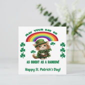 Carte de la Saint-Patrick | Chat Lutin (Debout devant)