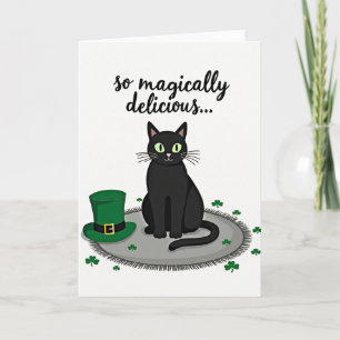 Carte de la Saint-Patrick Chat Noir Chanceux