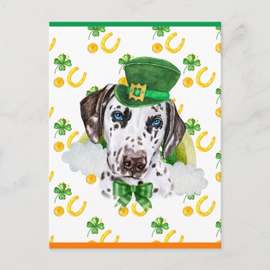Carte de la Saint-Patrick Chien Dalmatien (Devant)