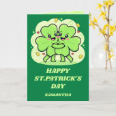 Carte de la Saint-Patrick Clover Cuddles (Fleur jaune)