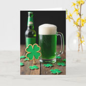 Carte de la Saint-Patrick de bière verte (Fleur jaune)