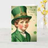 Carte de la Saint-Patrick de style rétro (Fleur jaune)
