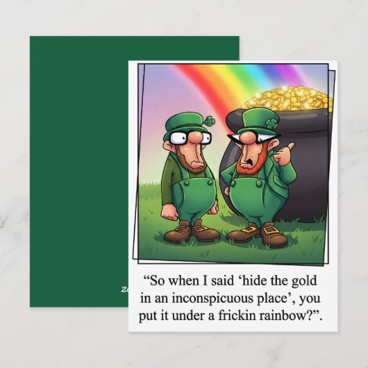 Carte de la Saint-Patrick drôle de blague irlandai (Devant / Derrière)